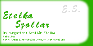 etelka szollar business card